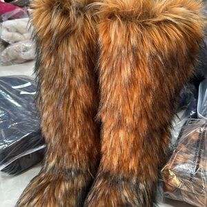 Chic Faux Fur Tall Boots